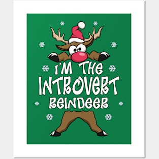 I’m The Introvert Reindeer Family Matching Christmas Pajamas Posters and Art